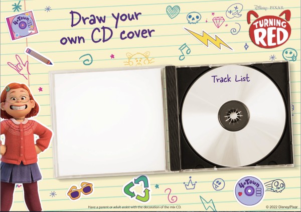 Disney Pixar Turning Red CD Cover Drawing Activity