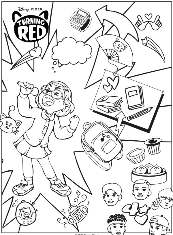 Coloring Page of some of Mei's favorite things